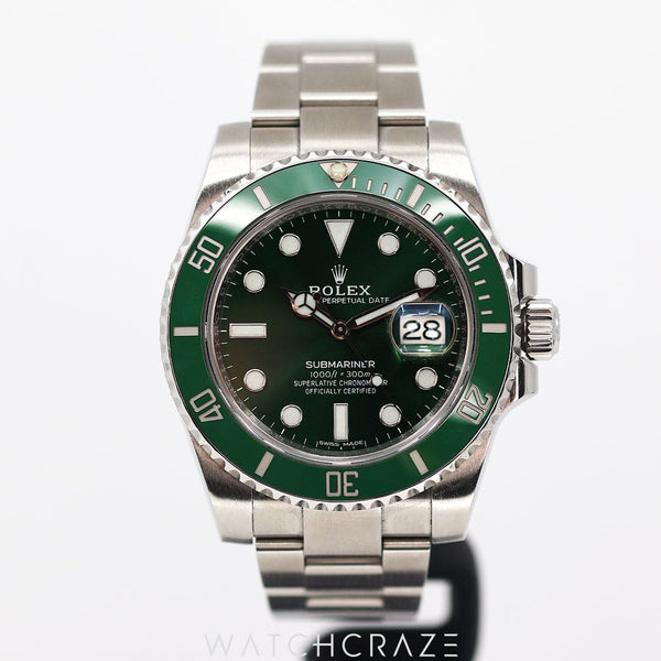 2018 ROLEX SUBMARINER DATE HULK 40MM 116610LV WATCHCRAZE 1800 118 228