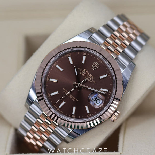 2024 ROLEX DATEJUST CHOCOLATE DIAL TWO TONE 41MM 126331 - Main Image