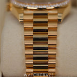 2022 ROLEX DAY DATE YELLOW GOLD DIAMOND BEZEL BALCK DIAL 40MM 228348