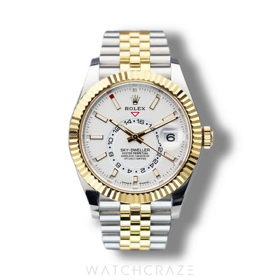 2024 ROLEX SKY-DWELLER TWO TONE GOLD AND STEEL WHITE DIAL 41MM 336933