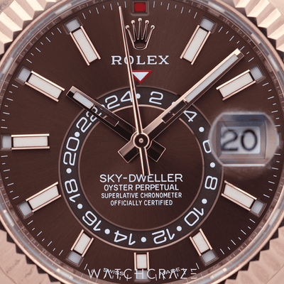 2022 ROLEX SKY-DWELLER ROSE GOLD CHOCOLATE DIAL 42MM 326935 - STICKERS