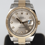 CIRCA 2020 ROLEX DATEJUST DIAMOND MARKERS FLUTED TWO TONE 41MM 126331