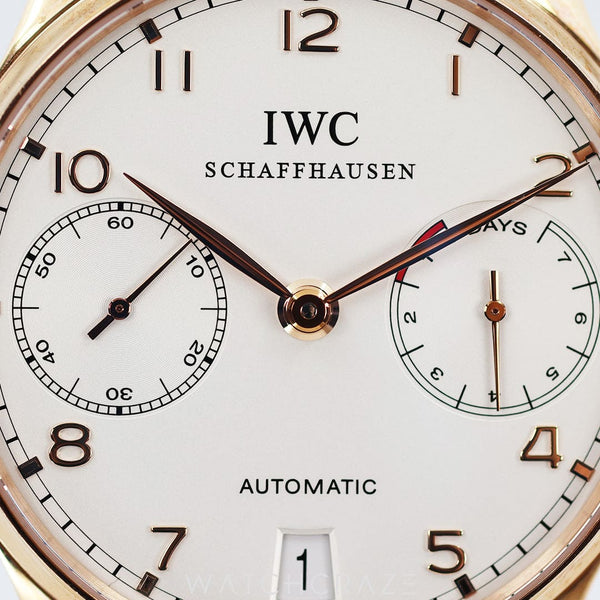 IWC PORTUGUESE AUTOMATIC ROSE GOLD WHITE DIAL 42.3MM IW500114 WATCHCRAZE 1800 118 228