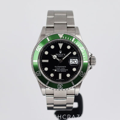 2006 ROLEX SUBMARINER DATE BLACK DIAL "KERMIT" 40MM 16610LV