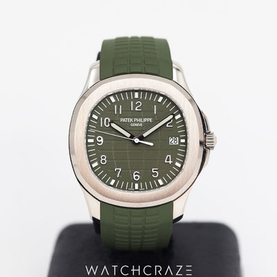 2020 PATEK PHILIPPE AQUANAUT GREEN DIAL WHITE GOLD 42.2MM 5168G-010