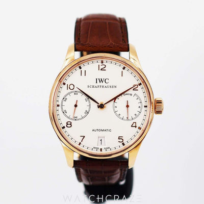 IWC PORTUGUESE AUTOMATIC ROSE GOLD WHITE DIAL 42.3MM IW500114