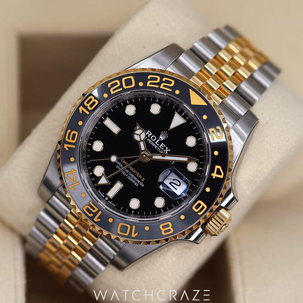 2023 ROLEX GMT MASTER II TWO TONE BLACK DIAL 40MM 126713GRNR