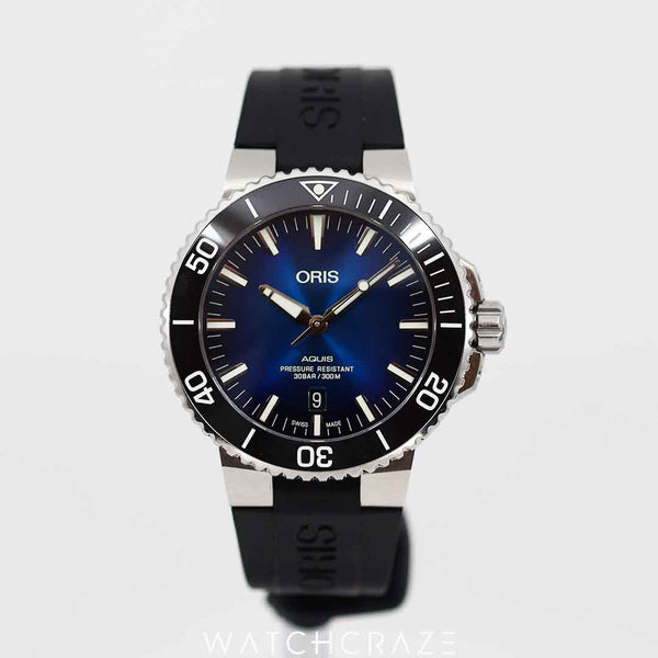 CIRCA 2017 ORIS AQUIS LIMITED EDITION CLIPPERTON BLUE DIAL 43.5MM 01 7