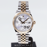 2023 ROLEX DATEJUST TWO-TONE ROSE GOLD FLORAL-MOTIF DIAL 31MM 278271