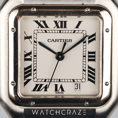 CARTIER PANTHERE TWO TONE YELLOW GOLD AND STEEL WHITE ROMAN DIAL 29MM 183949