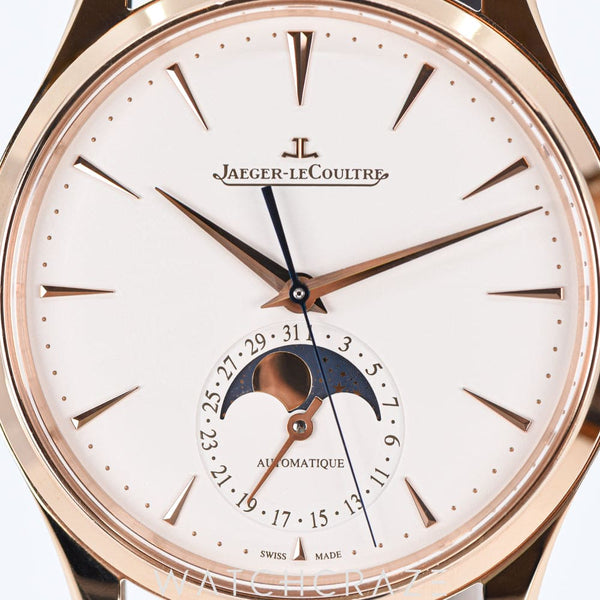 2023 JAEGER LE-COULTRE MASTER ULTRA THIN MOONPHASE ROSE GOLD WHITE DIA