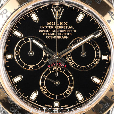 2022 ROLEX DAYTONA TWO TONE YELLOW GOLD AND STEEL BLACK DIAL 40MM 116503