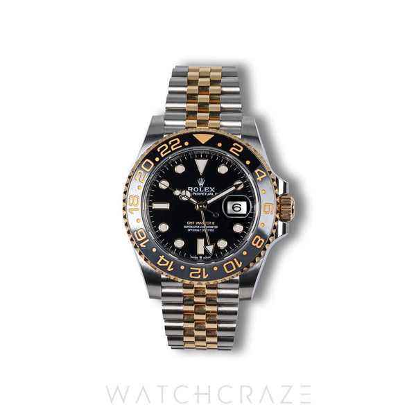2023 ROLEX GMT-MASTER II TWO TONE YELLOW GOLD AND STEEL BLACK DIAL 40MM 126713GRNR