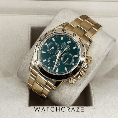 2023 ROLEX DAYTONA ‘JOHN MAYER’ YELLOW GOLD GREEN DIAL AFTERMARKET RX8 STICKERS 116508