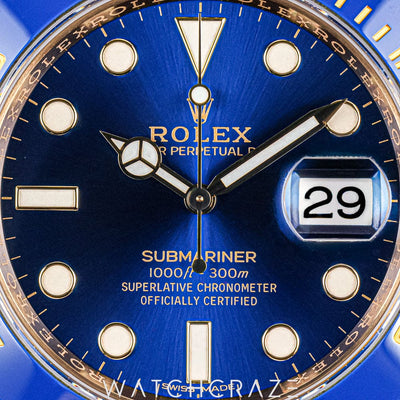 2020 ROLEX SUBMARINER YELLOW GOLD BLUE DIAL 'BLUESY ' 40MM 116618LB