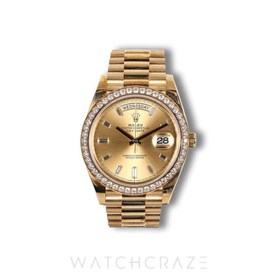 2022 ROLEX DAY-DATE PRESIDENTAL CHAMPAGNE DIAMOND DIAL 40MM 228348RBR