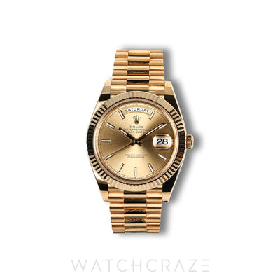 2023 ROLEX DAY-DATE YELLOW GOLD CHAMPAGNE DIAL 40MM 228238