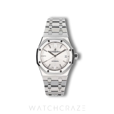 2017 AUDEMARS PIGUET ROYAL OAK WHITE DIAL 37MM 15450ST.OO.1256ST.01 (Fully serviced)