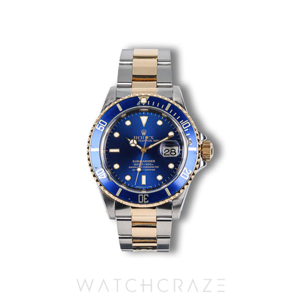 ROLEX SUBMARINER TWO TONE YELLOW GOLD AND STEEL BLUE DIAL