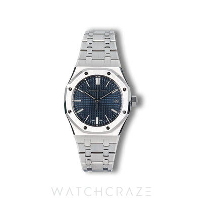 2022 AUDEMARS PIGUET ROYAL OAK SELFWINDING BLUE DIAL 37MM 15550ST