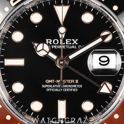 2022 ROLEX GMT-MASTER II TWO TONE ROSE GOLD AND STEEL BLACK DIAL 'ROOTBEER' 40MM 126711CHNR