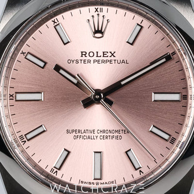 2023 ROLEX OYSTER PERPETUAL PINK DIAL 34MM 124200