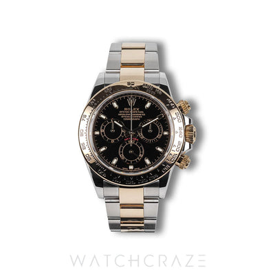 2020 ROLEX DAYTONA TWO TONE YELLOW GOLD AND STEEL BLACK DIAL 40MM 116503