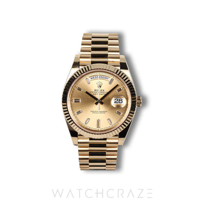 2026 ROLEX DAY-DATE YELLOW GOLD BAGUETTE DIAL 40MM 228238