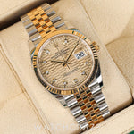 2023 ROLEX DATEJUST TWO TONE YELLOW GOLD AND STEEL MOTIF DIAL 36MM 126233