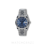 2022 ROLEX DATEJUST BLUE DIAL DIAMOND MARKERS 36MM 126234