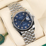 2022 ROLEX DATEJUST BLUE DIAL DIAMOND MARKERS 36MM 126234