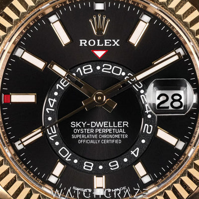 2024 ROLEX SKYDWELLER YELLOW GOLD BLACK DIAL 42MM 336938