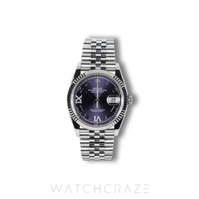 2025 ROLEX DATEJUST PURPLE ROMAN DIAL 36MM 126234