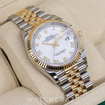 2020 ROLEX DATEJUST TWO TONE YELLOW GOLD AND STEEL WHITE DIAL 36MM 126233