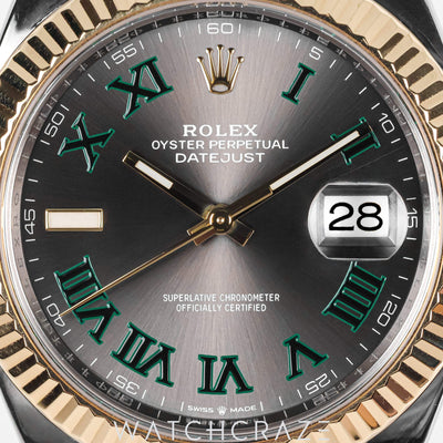 2019 ROLEX DATEJUST TWO TON WIMBLEDON DIAL 41MM 126333