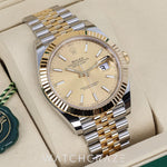 2025 ROLEX DATEJUST TWO TONE GOLD AND STEEL CHAMPAGNE DIAL 41MM 126333