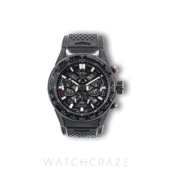 2021 TAG HEUER CARRERA SKELETON CARBON RUBBER 45MM