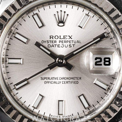 2007 ROLEX LADIES DATEJUST FLUTED JUBILEE SILVER DIAL 26MM 179174