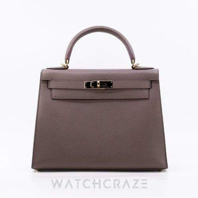 HERMES KELLY II SELLIER 28 VEAU 8F GRIS ETAIN
