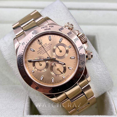 2007 ROLEX DAYTONA YELLOW GOLD CHAMPAGNE DIAL 116528 40MM - WatchCraze.com.au