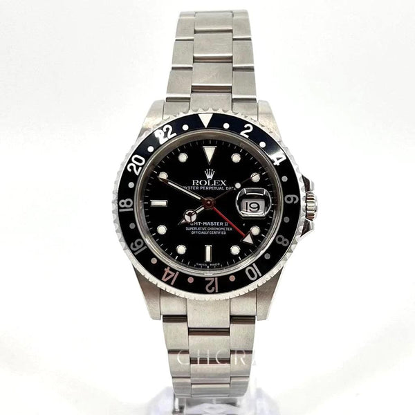 ROLEX GMT MASTER BLACK DIAL RED HAND 16710LN 40MM FULL SET - WatchCraze.com.au