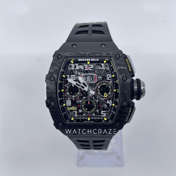 2018 RICHARD MILLE BLACK CARBON TPT FLYBACK CHRONOGRAPH RM11 03NTPT