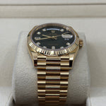 2022 ROLEX DAY-DATE 36 YELLOW GOLD 36MM GREEN OMBRÉ DIAL 128238