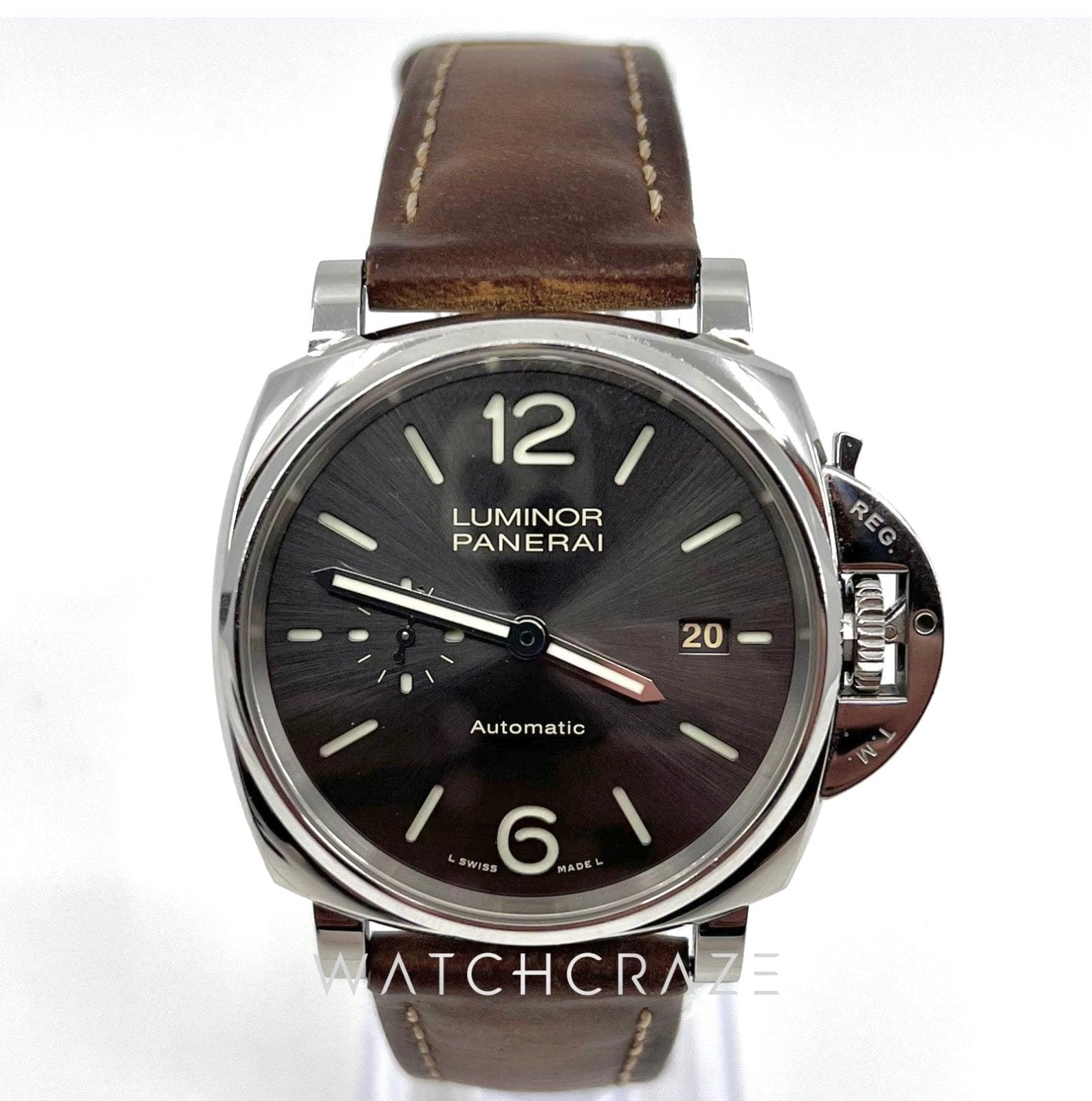 145.PANERAI 純正品 カーフ  24mm-24mm パネライ 】純正ベルト アリゲーターブラック（同色ステッチ