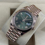 2022 ROLEX DAY-DATE 40 ROSE GOLD OLIVE GREEN DIAL 228235