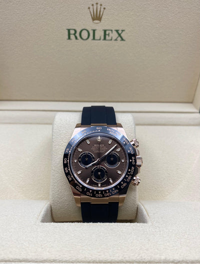 2022 ROLEX DAYTONA EVEROSE CHOCOLATE DIAL ON OYSTERFLEX 116515LN - WatchCraze.com.au