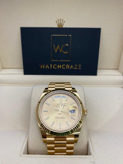 2021 ROLEX DAY-DATE YELLOW GOLD 40MM 228238 - WatchCraze.com.au