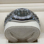 2023 ROLEX DATEJUST OLIVE GREEN PALM MOTIF DIAL DIAMOND MARKERS 36MM 126234 - WatchCraze.com.au