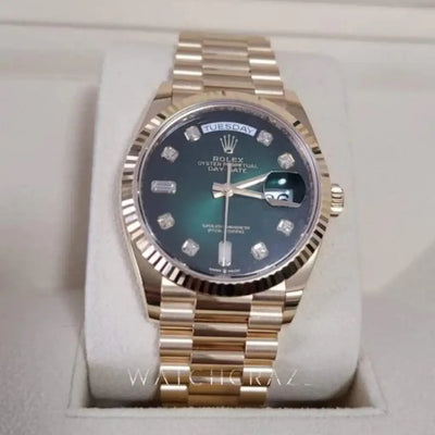 ROLEX DAYDATE GOLD GREEN DIAL 36mm - WatchCraze.com.au