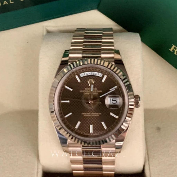 ROLEX DAYDATE ROSE GOLD OLIVE DIAL - WatchCraze.com.au